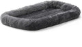 Midwest Homes for Pets XS Dog Bed - Gray Faux Fur Bolster, Ultra-Soft and Machine Washable, Fits 22-Inch Crates and Carriers, for Small Dogs and Cats