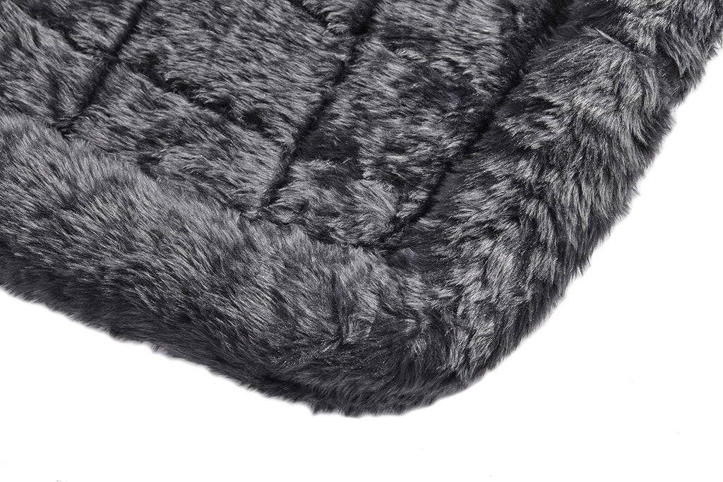 Midwest Homes for Pets XS Dog Bed - Gray Faux Fur Bolster, Ultra-Soft and Machine Washable, Fits 22-Inch Crates and Carriers, for Small Dogs and Cats